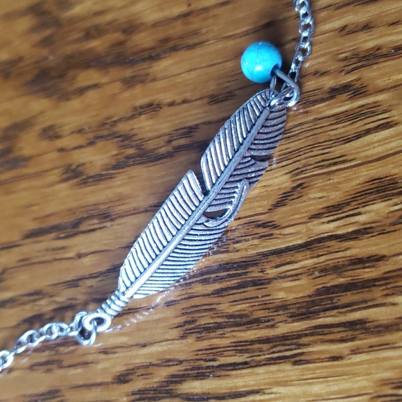 Silver-tone Feather Anklet - New - Picture 3 of 4